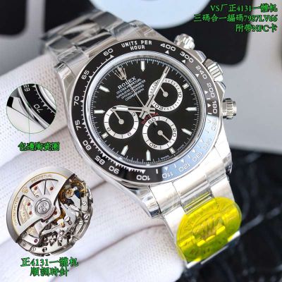 Black ROLEX Daytona Replica 4131 Movement 904L Steel Watch